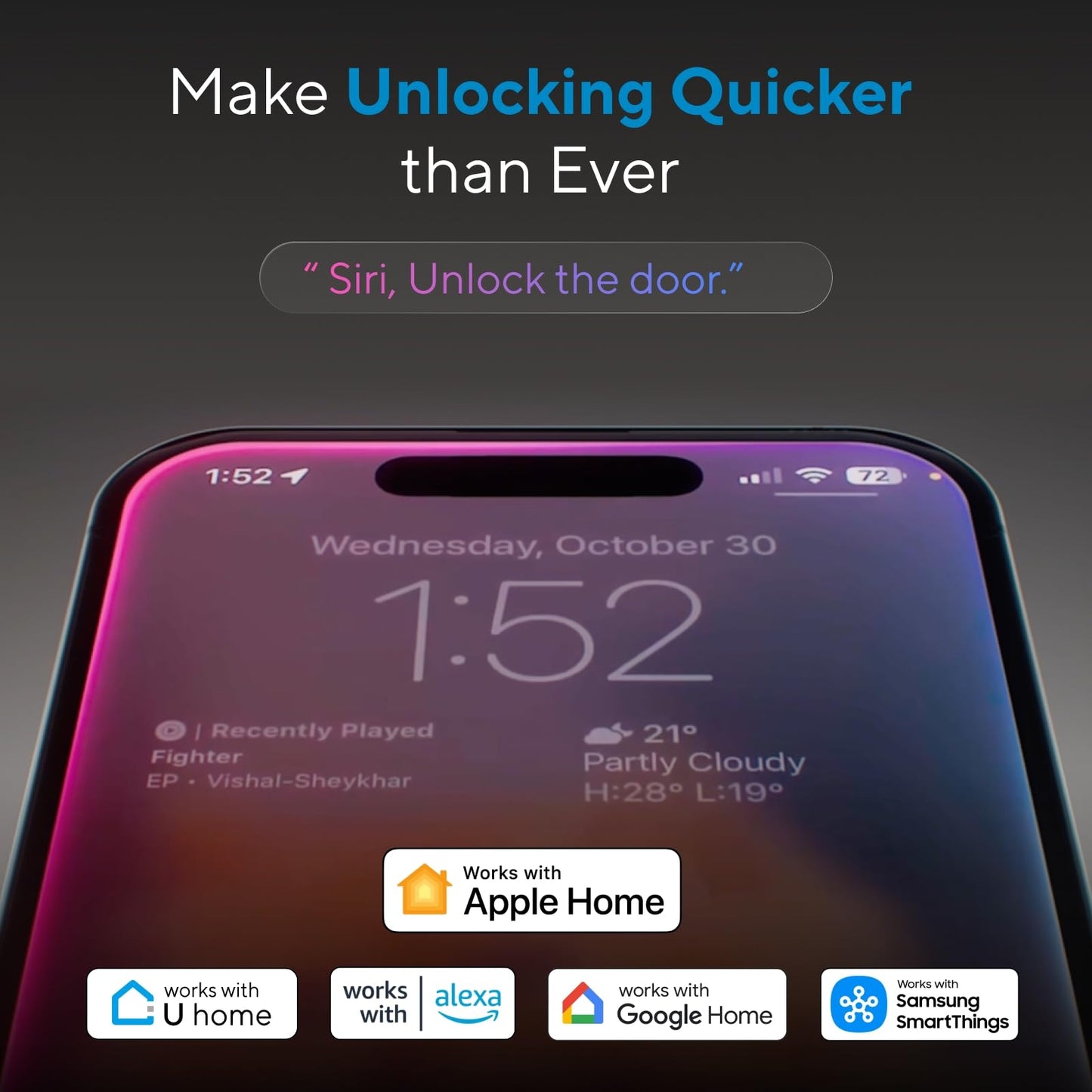 ULTRALOQ Bolt Fingerprint WiFi Smart Lock, Works with Apple Home, Siri, Alexa, 8-in-1 Keyless Entry with Fingerprint ID