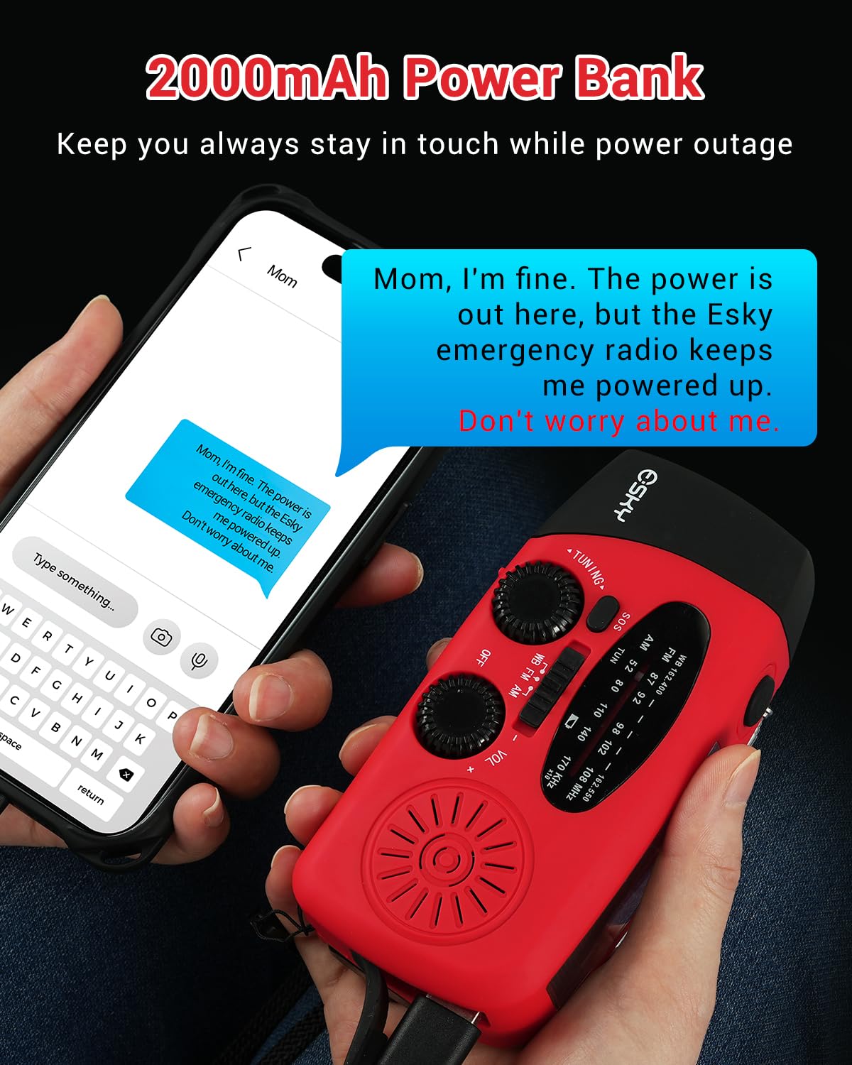 Esky Emergency Hand Crank Radio and Charger