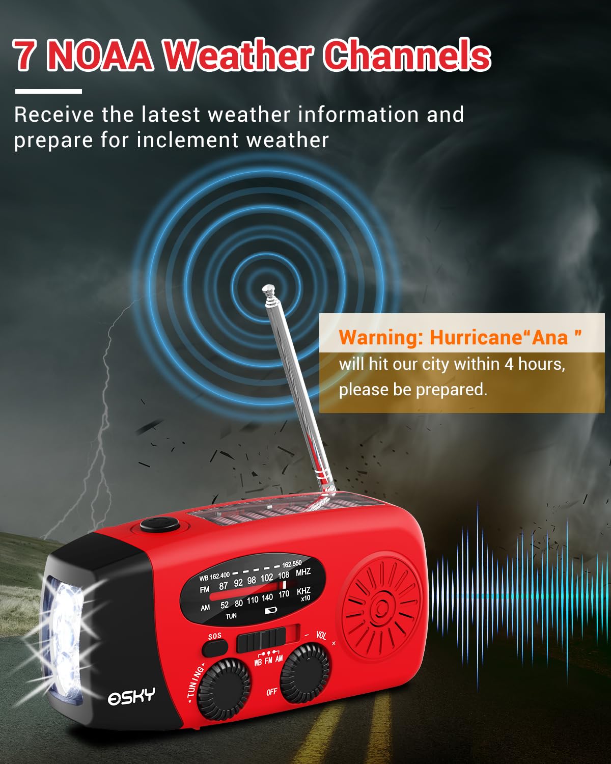 Esky Emergency Hand Crank Radio and Charger