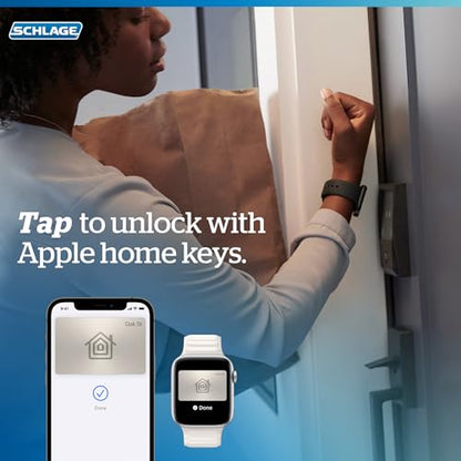 Schlage Encode Plus Smart Wi-Fi Lock for Front Door, Keyless Entry Deadbolt, Unlock with Apple Watch, Built-in WiFi