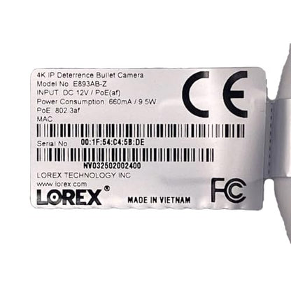 Lorex Outdoor 4K IP Add-On Metal Bullet Security Camera