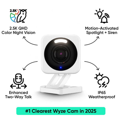 WYZE Cam v4, 2.5K AI Security Camera, Indoor/Outdoor Cameras for Home Security