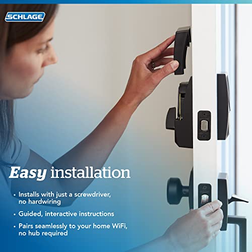 Schlage Encode Plus Smart Wi-Fi Lock for Front Door, Keyless Entry Deadbolt, Unlock with Apple Watch, Built-in WiFi