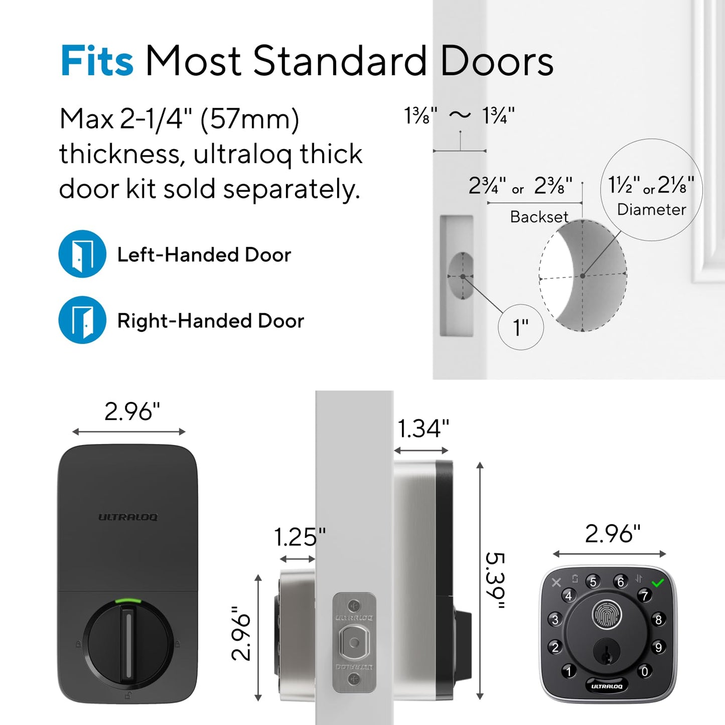 ULTRALOQ Bolt Fingerprint WiFi Smart Lock, Works with Apple Home, Siri, Alexa, 8-in-1 Keyless Entry with Fingerprint ID