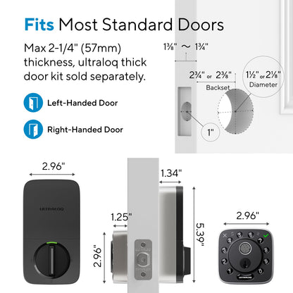 ULTRALOQ Bolt Fingerprint WiFi Smart Lock, Works with Apple Home, Siri, Alexa, 8-in-1 Keyless Entry with Fingerprint ID