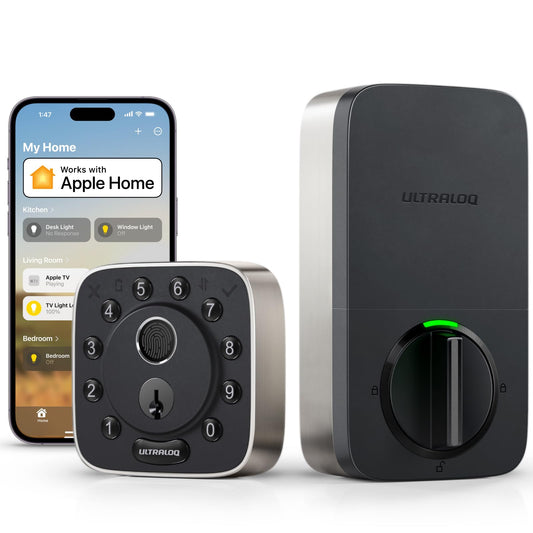 ULTRALOQ Bolt Fingerprint WiFi Smart Lock, Works with Apple Home, Siri, Alexa, 8-in-1 Keyless Entry with Fingerprint ID