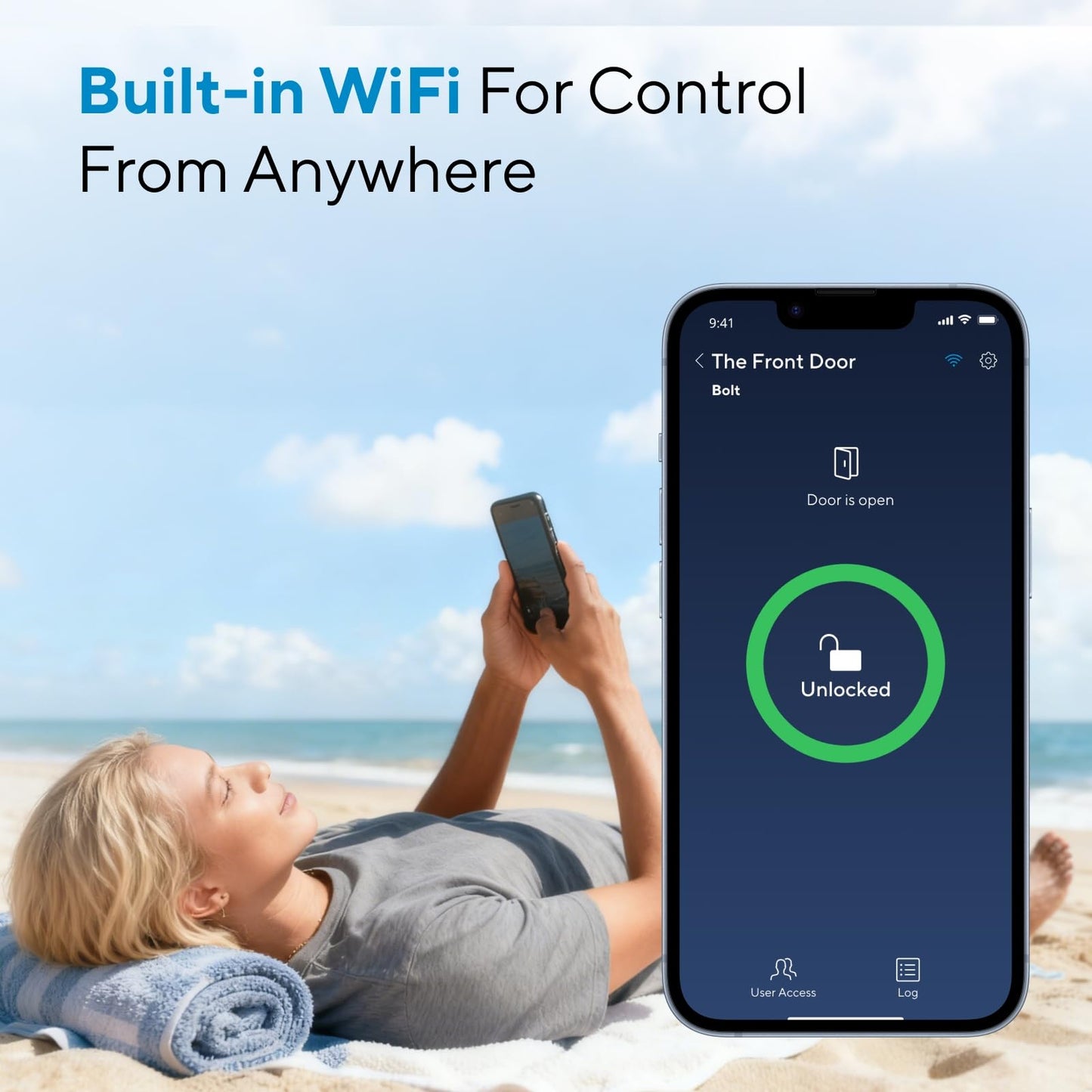 ULTRALOQ Bolt Fingerprint WiFi Smart Lock, Works with Apple Home, Siri, Alexa, 8-in-1 Keyless Entry with Fingerprint ID