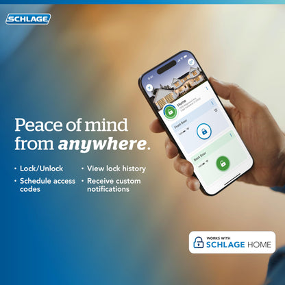 Schlage Encode Plus Smart Wi-Fi Lock for Front Door, Keyless Entry Deadbolt, Unlock with Apple Watch, Built-in WiFi