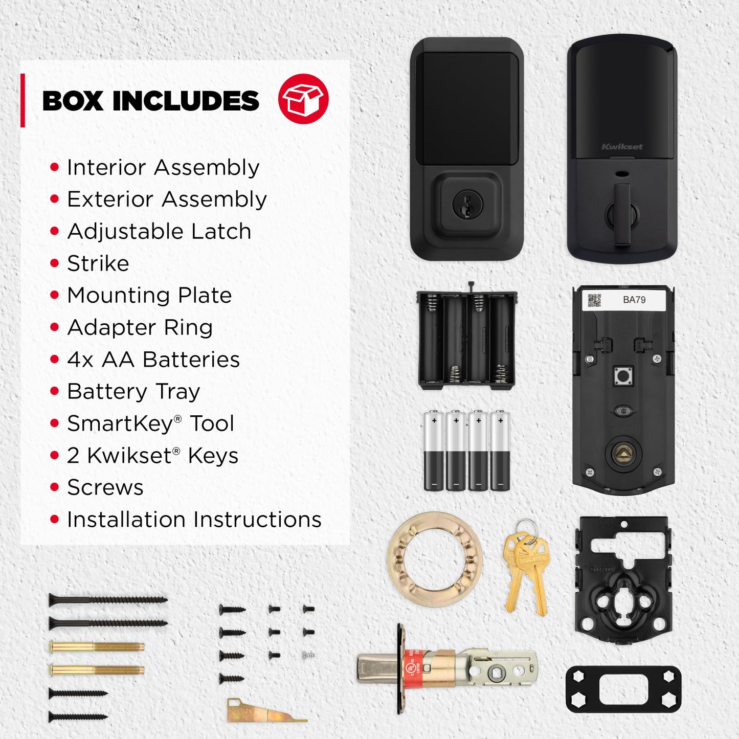 Kwikset Halo Wi-Fi Smart Lock, Keyless Entry Front Door Touchscreen Deadbolt
