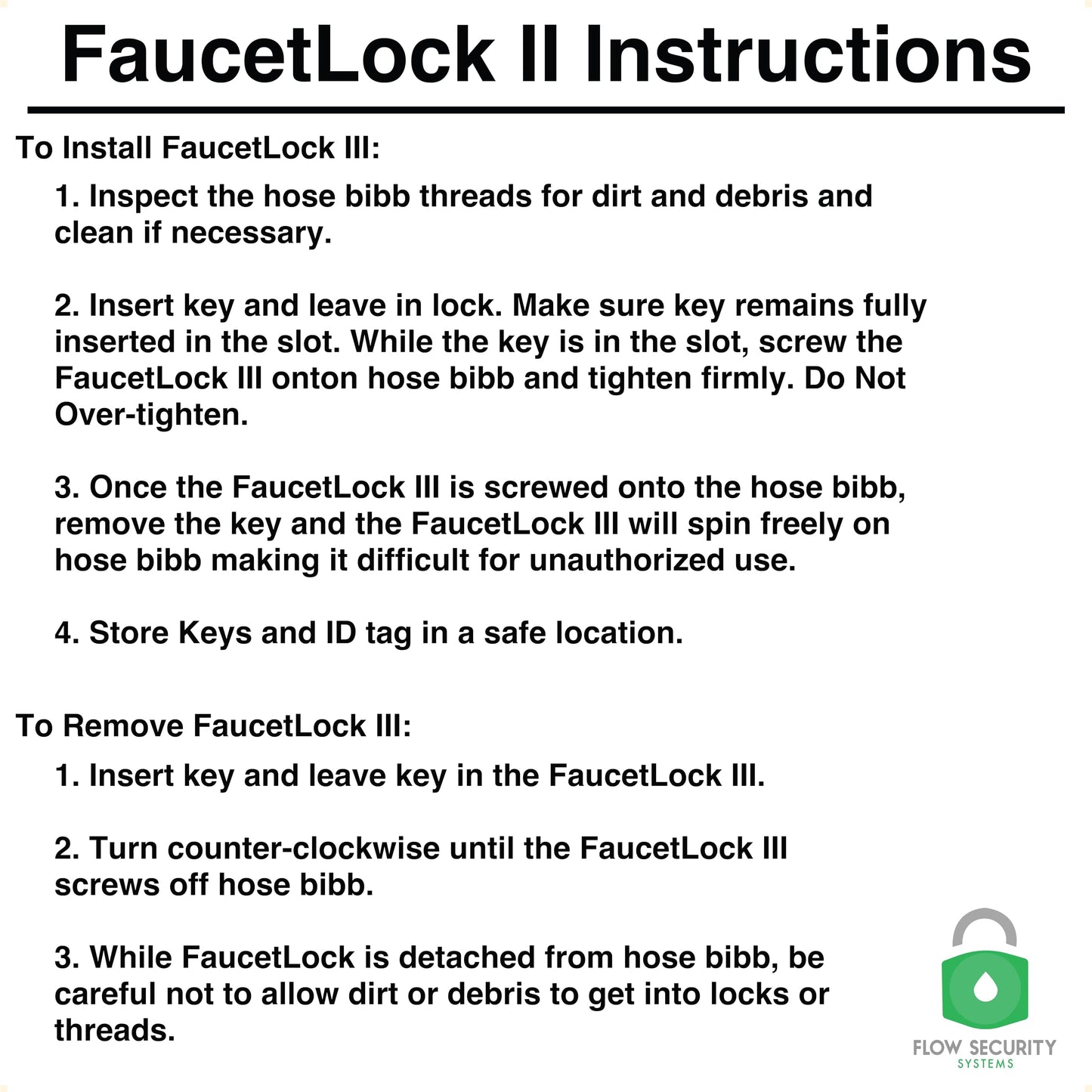 The Flow Security Systems Faucet Lock II - Magnetic Key