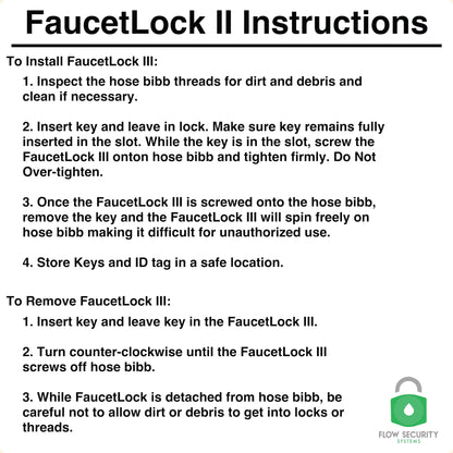 The Flow Security Systems Faucet Lock II - Magnetic Key