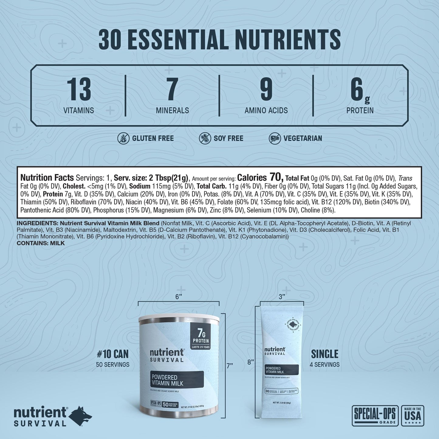 Nutrient Survival Vitamin Powdered Milk